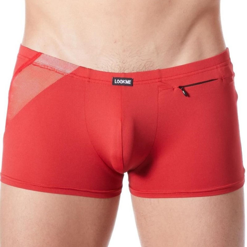 boxer rouge résille pour homme - lingerie sexy homme pas cher