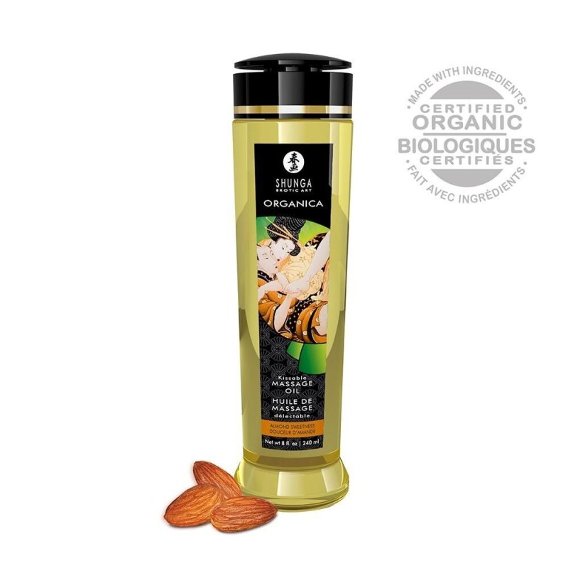  shunga : huile massage bio amande aphrodisiaque