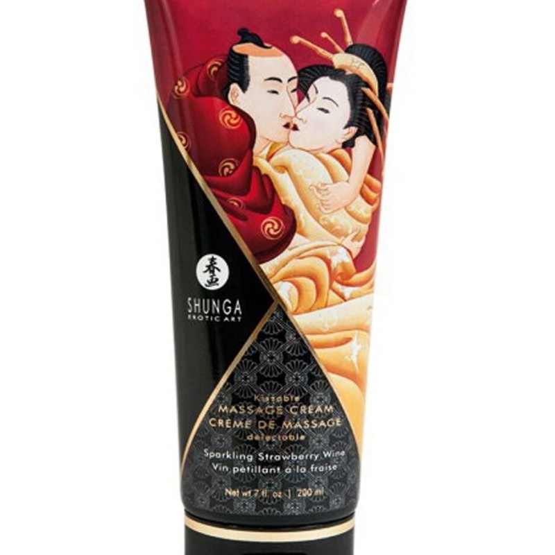 Shunga crème de massage fraise vin