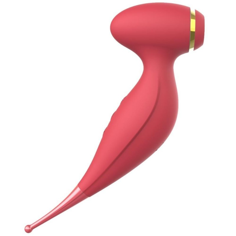 Vibromasseur 2 en 1 rouge vibrations - sextoys pas cher