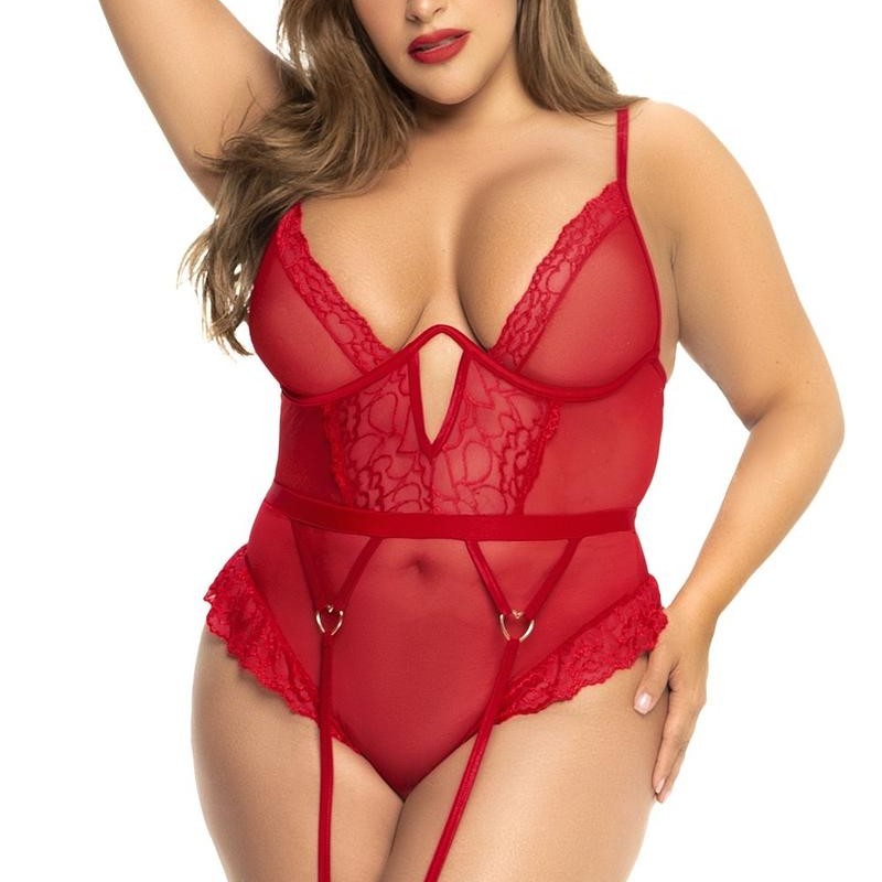 de body rouge sexy pour grande taille de la marque mapalé.