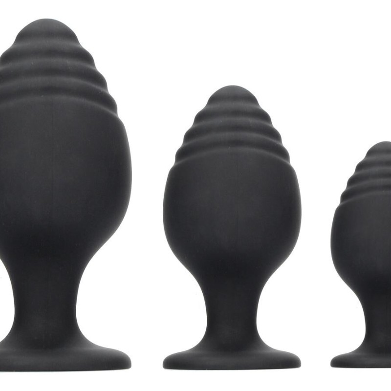 Lot de 3 Plugs Rippled Silicone