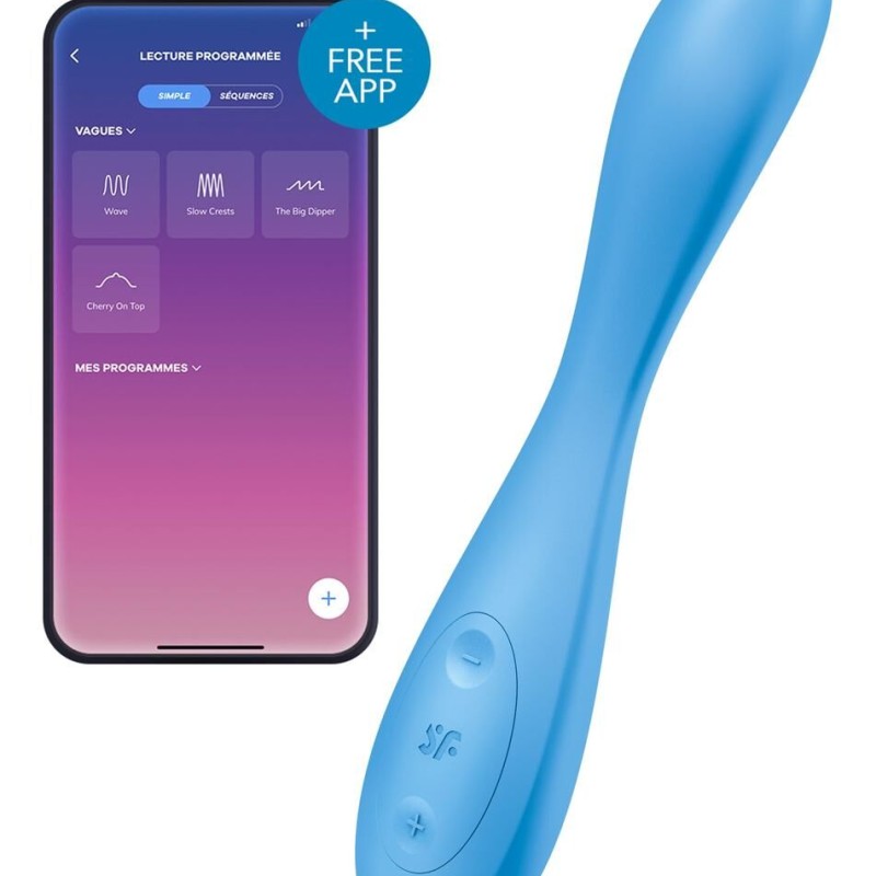 Vibro connecté G-SPOT FLEX 4+ Satisfyer 20cm Bleu