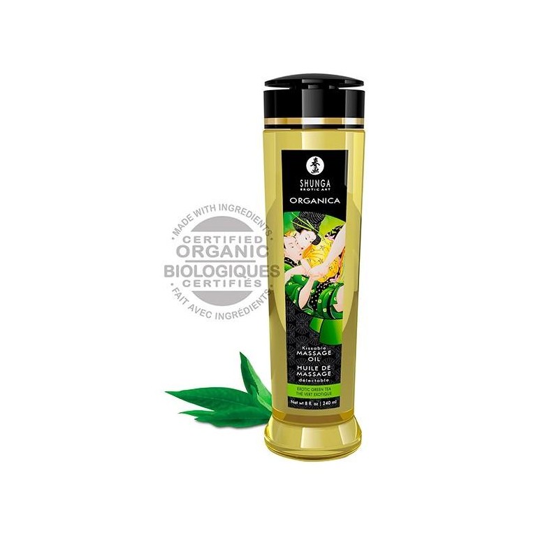 Huile de massage KISSABLE Thé Vert Exotique 240mL