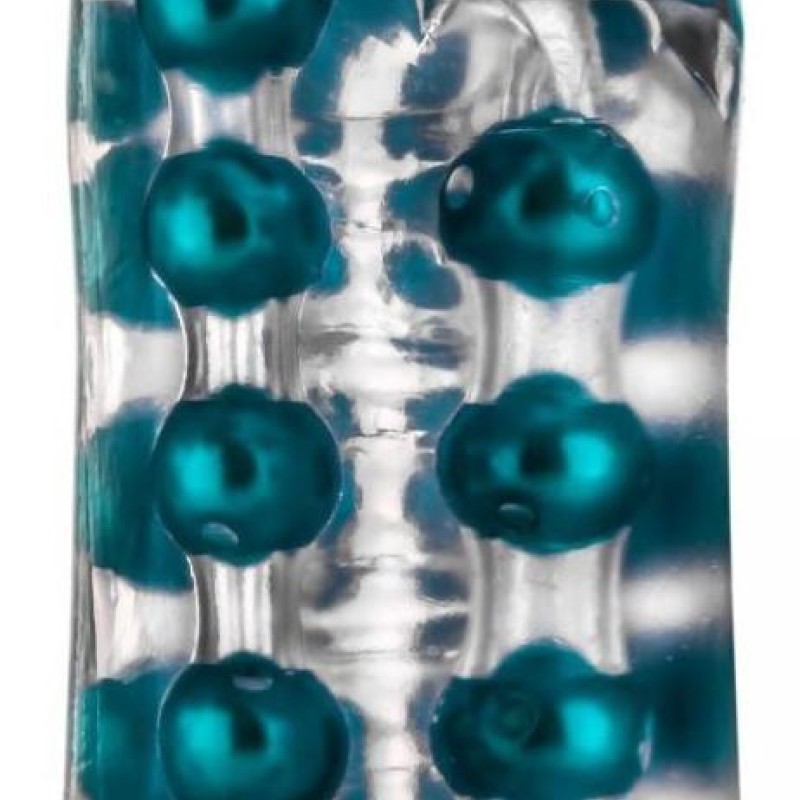 Masturbateur souple Super Stroker Transparent-Bleu