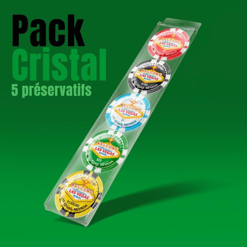 Pack Cristal Poker - 5 préservatifs