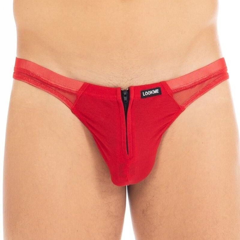 string rouge sexy avec double zip