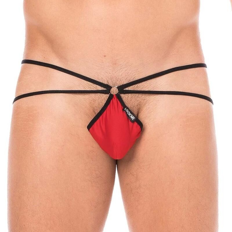 String rouge mini multi ficelles échancré homme - lingerie homme pas cher