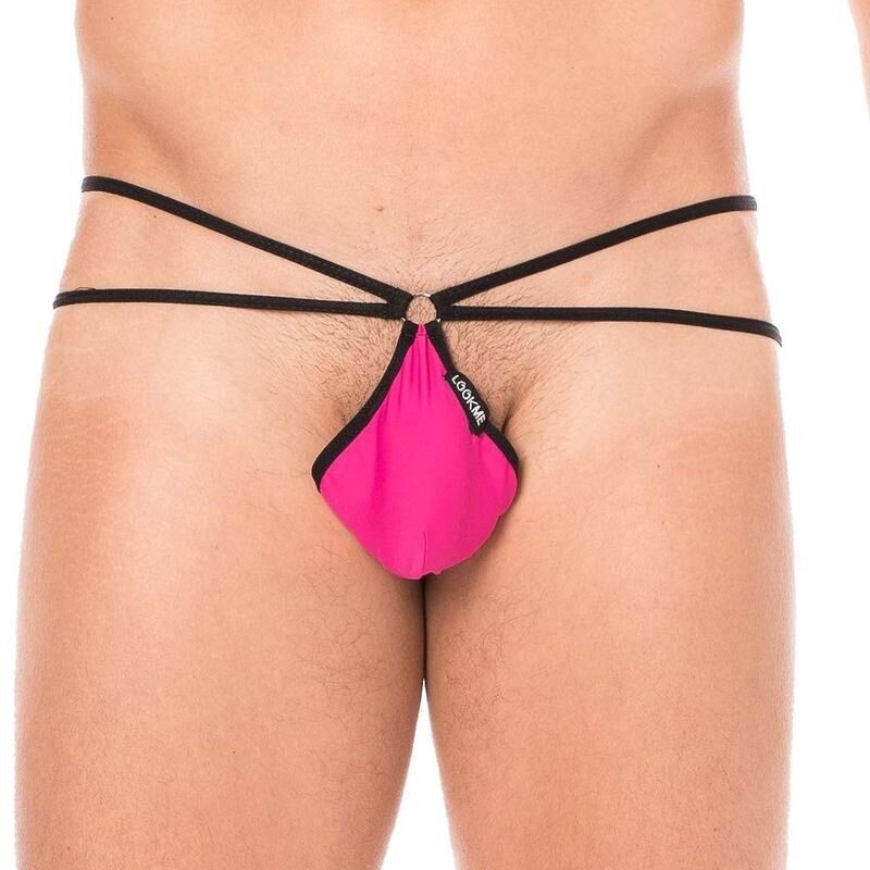 String rose mini multi ficelles échancré homme - lingerie homme pas cher