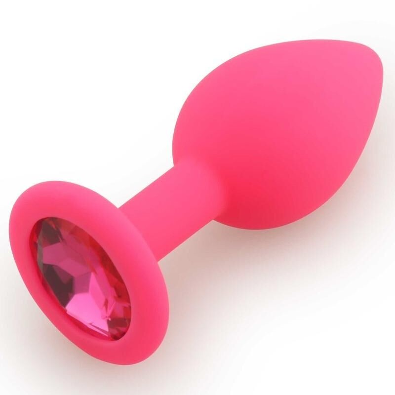 Plug anal rose taille large avec bijou pas cher