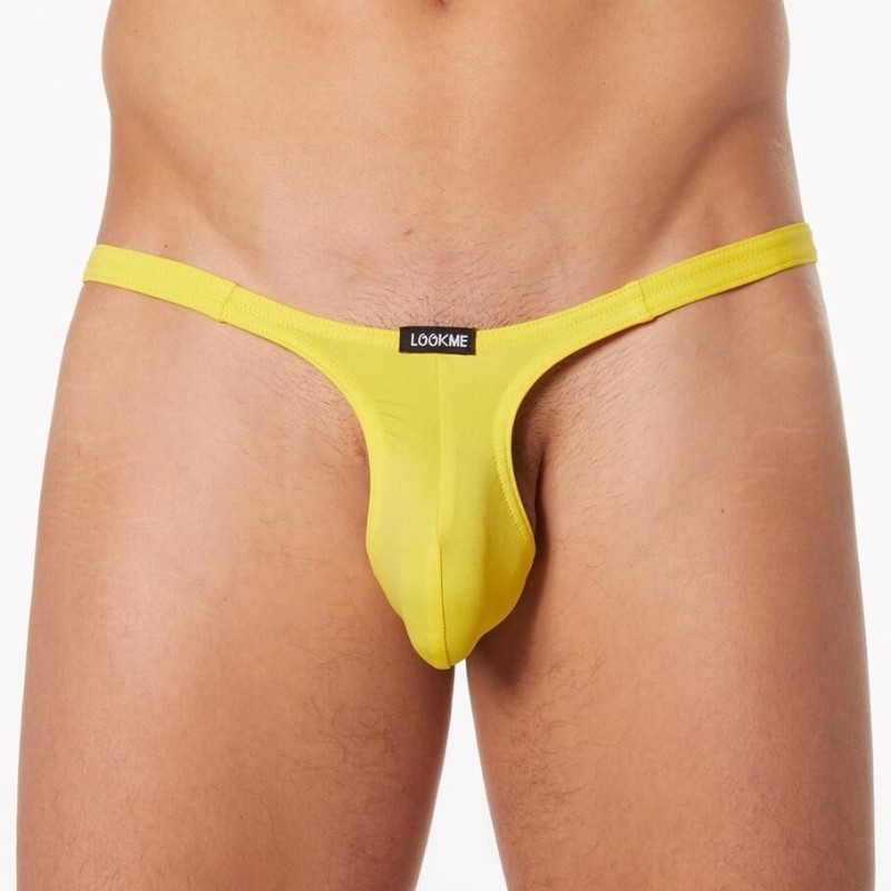 string jaune sexy et tendance pour homme - lingerie sexy homme pas cher