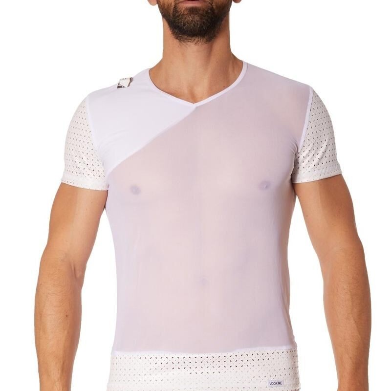 t-shirt blanc sexy pour homme - lingerie sexy homme pas cher