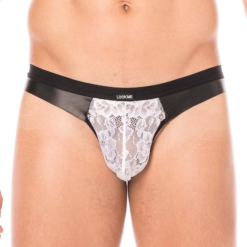 Jock blanc en dentelle délicate homme - jock homme pas cher