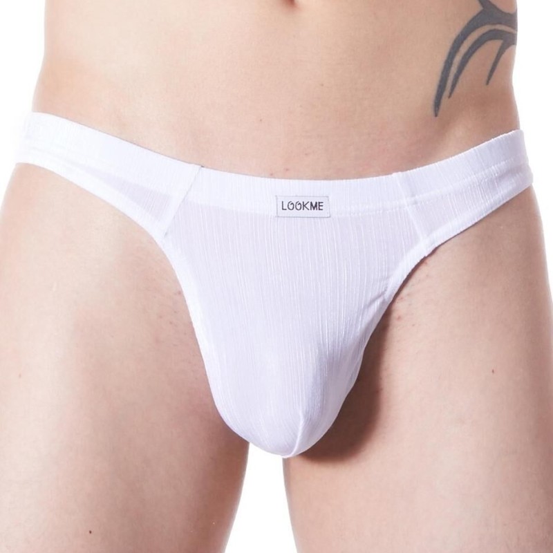 String blanc extensible homme - lingerie sexy homme pas cher