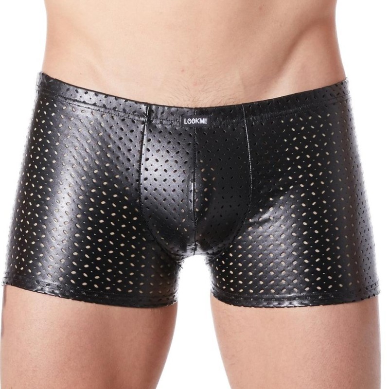 boxer noir vinyle pas cher - lingerie sexy homme pas cher