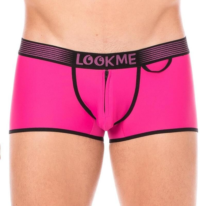 Mini pants rose avec zip homme - lingerie homme sexy pas cher