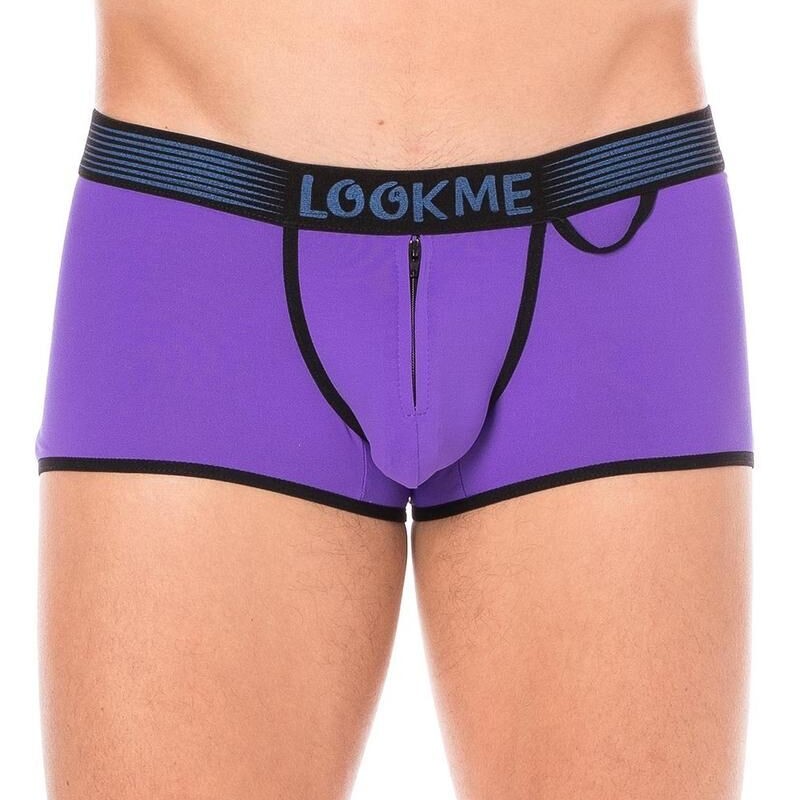 Mini pants violet avec zip homme - lingerie homme sexy pas cher