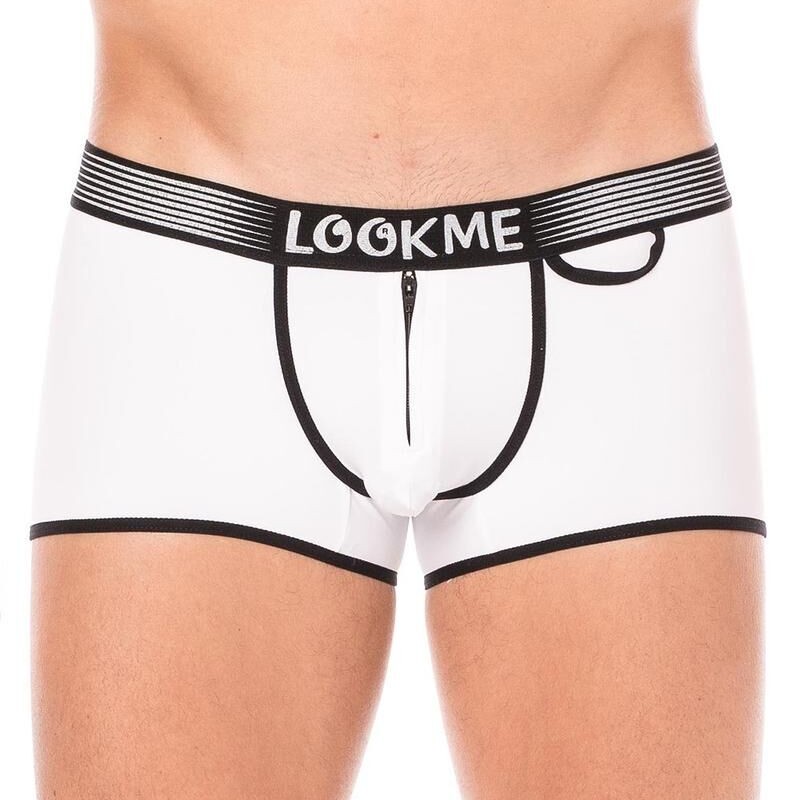 Mini pants blanc avec zip homme - lingerie homme sexy pas cher