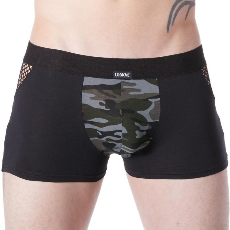 boxer noir camouflage armée - lingerie sexy pour homme pas cher