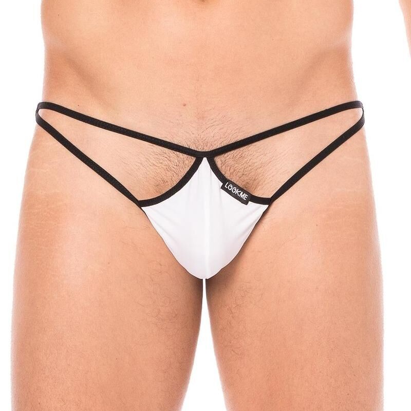 String blanc mini multi ficelles homme - lingerie sexy homme pas cher