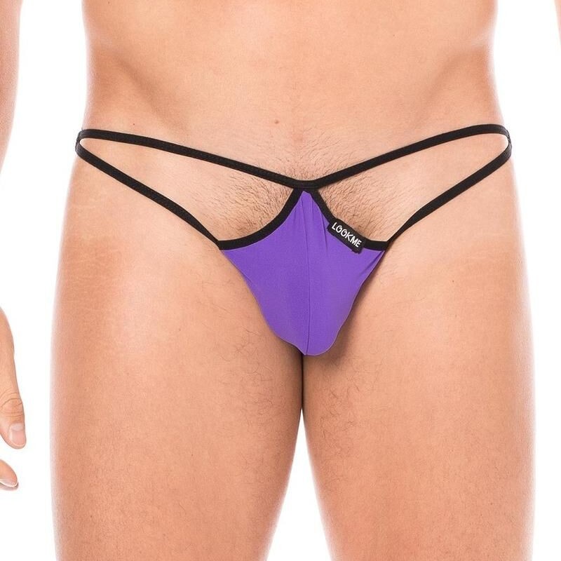 String violet mini multi ficelles homme - lingerie sexy homme pas cher