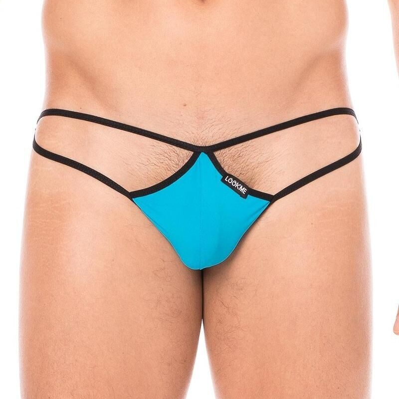 String bleu mini multi ficelles homme - lingerie sexy homme pas cher