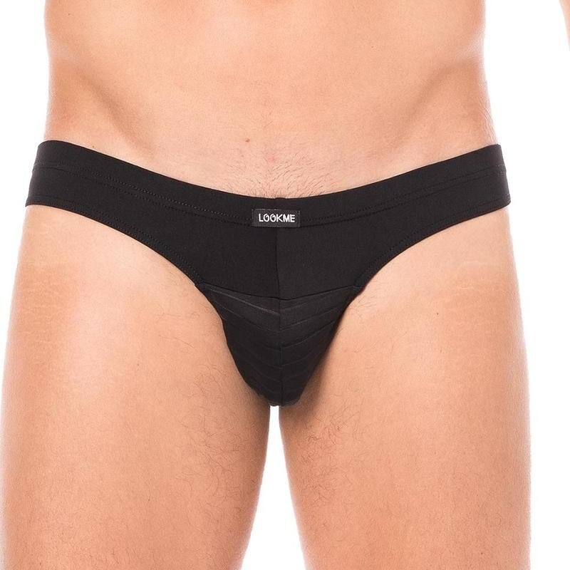 Slip noir rayé opaque et transparent homme - lingerie homme pas cher