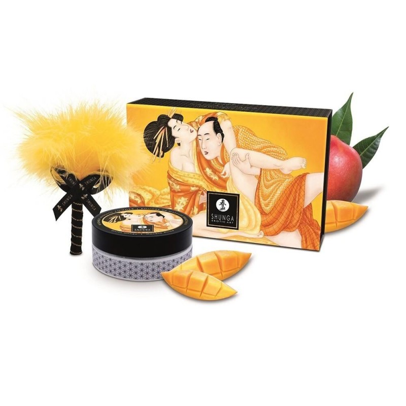 Coffret poudre corporelle mangue et plumeau - Shunga