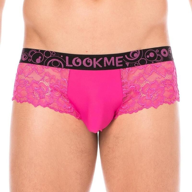 Mini pant rose en dentelle délicate homme - lingerie homme pas cher