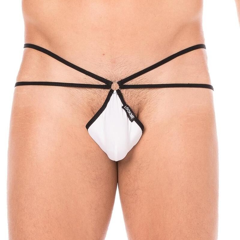 String blanc mini multi ficelles échancré homme - lingerie homme pas cher