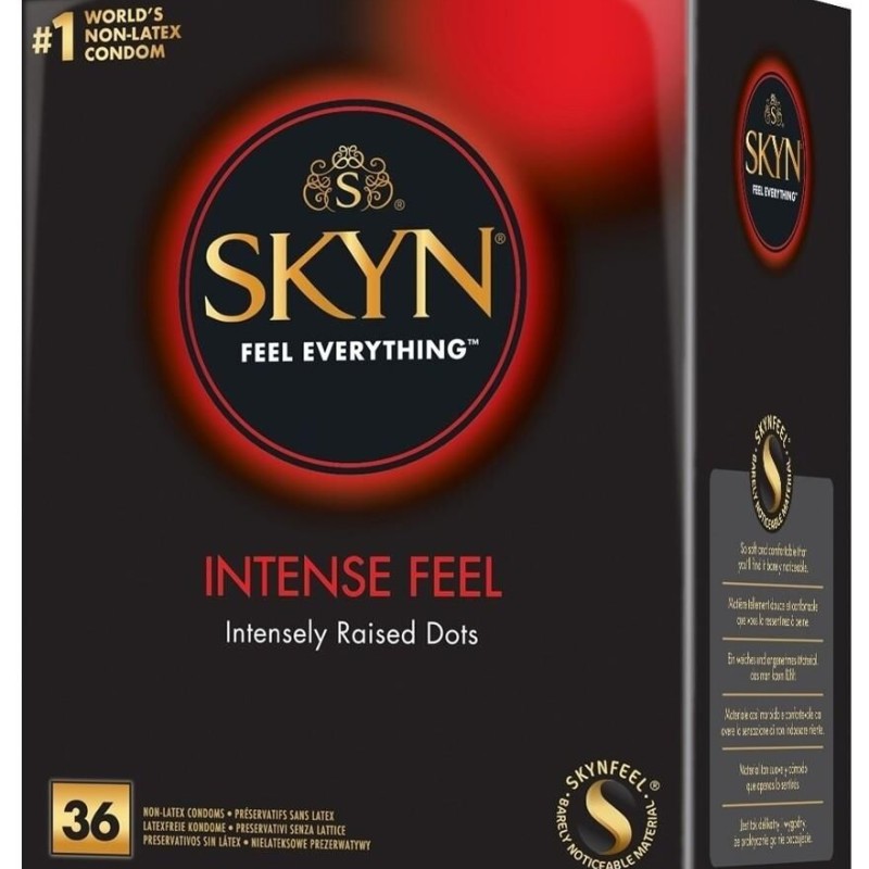 Préservatifs perlés sans latex Skyn Intense Feel x36