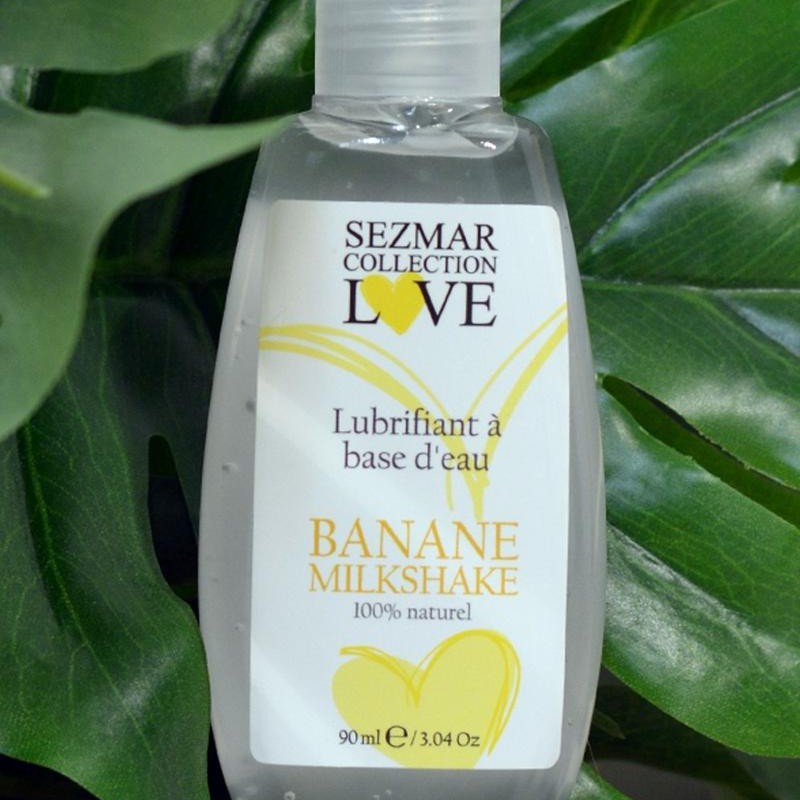 Lubrifiant à base d'eau, 100 % naturel, Milkshake banane - Sezmar