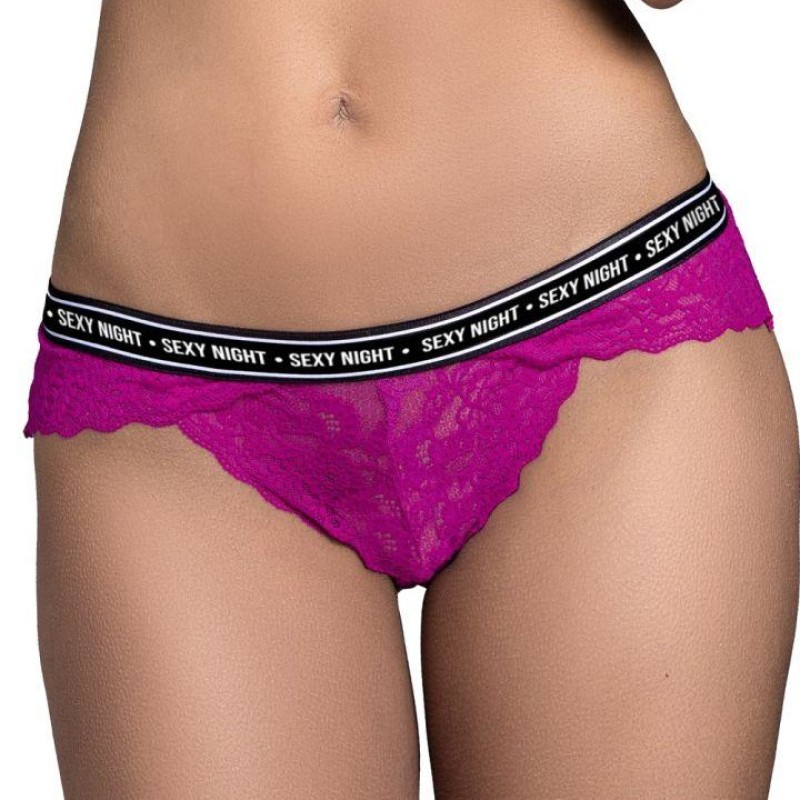 String en dentelle fushia- Lingerie sexy pas cher