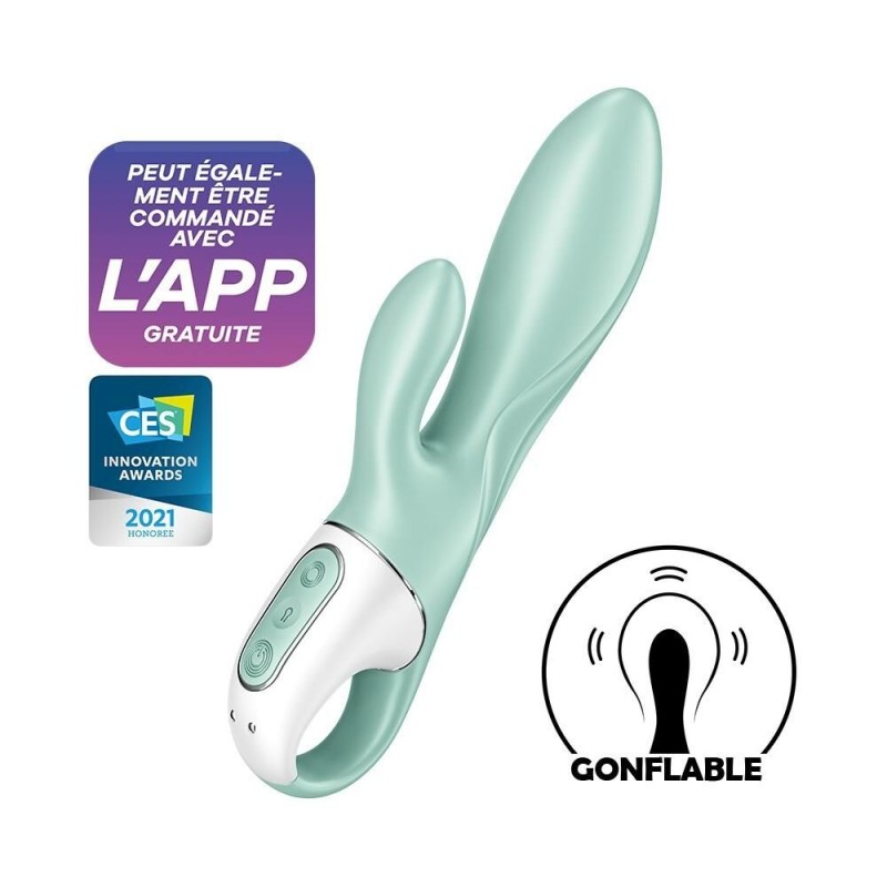 Vibromasseur rabbit gonflant connecté, USB - Satisfyer