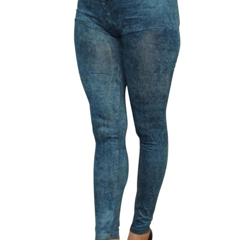 Mode : legging bleu style jean délavé