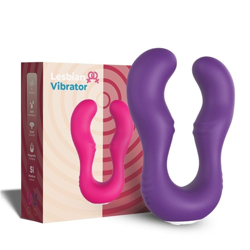 Vibromasseur Violet en forme de U double tête stimulateur point G pas cher