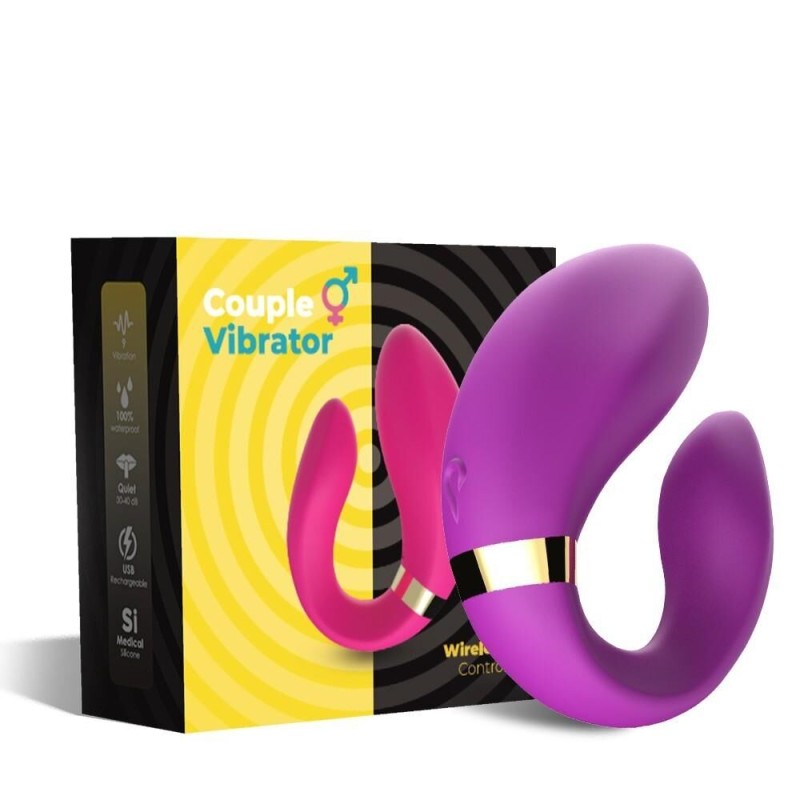 Vibromasseur forme U violet pour couple pas cher - sextoys pas cher