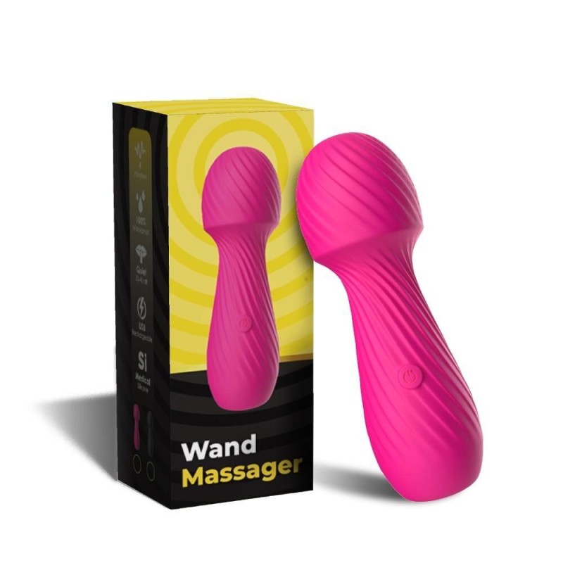 Vibromasseur wand de massage rose avec 9 modes de vibrations