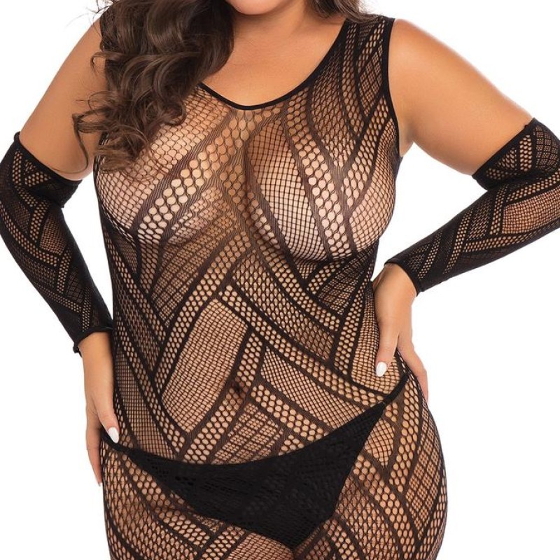 nuisette effet robe en résille dans un style crochet, pour femme grande taille, de la marque rené rofé