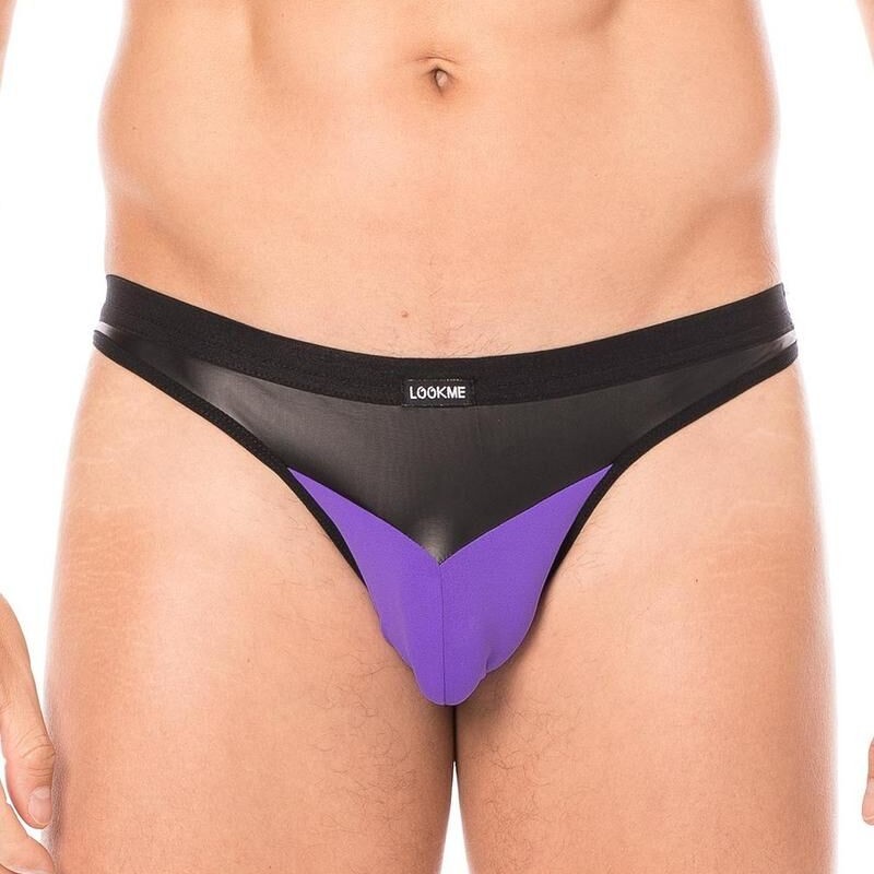 String violet similicuir homme - lingerie sexy homme pas cher