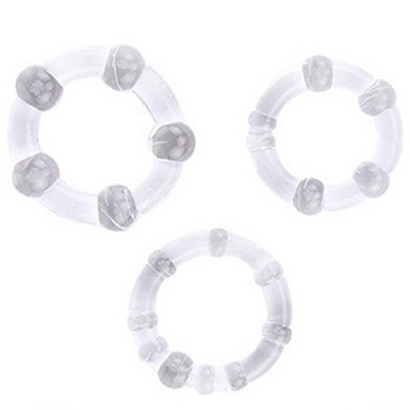 Lot de 3 cockrings extensibles transparents pas cher