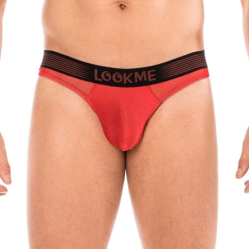 string rouge homme avec ceinture lookme - string sexy homme - lingerie sexy homme