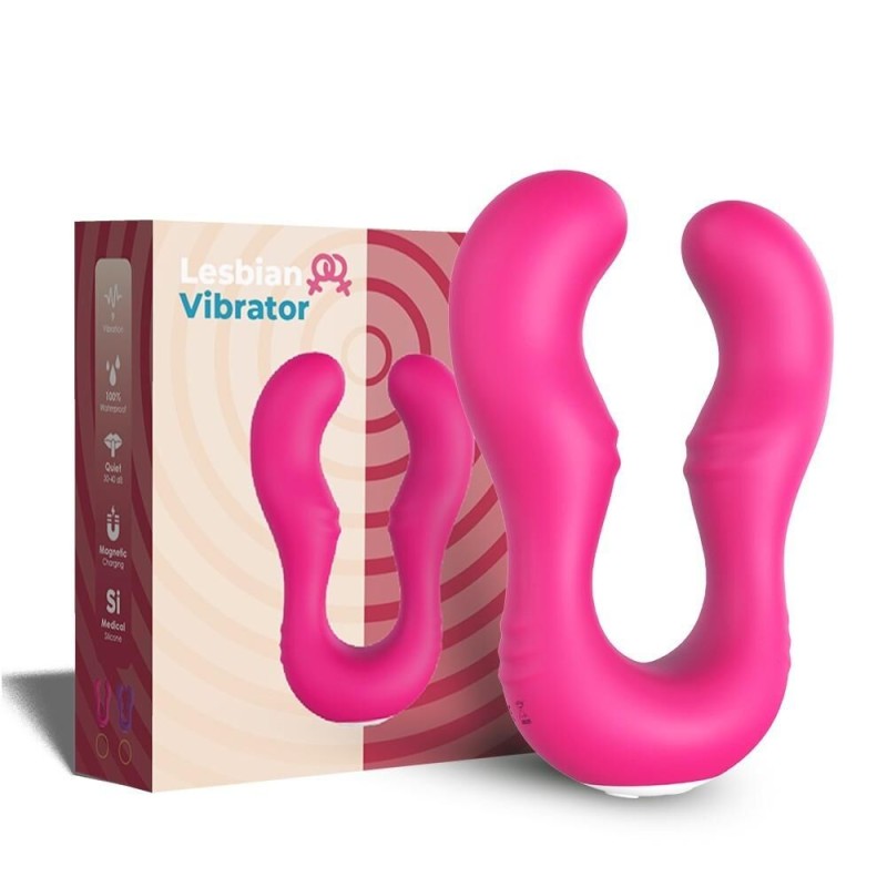 Vibromasseur Rose en forme de U double tête stimulateur point G pas cher