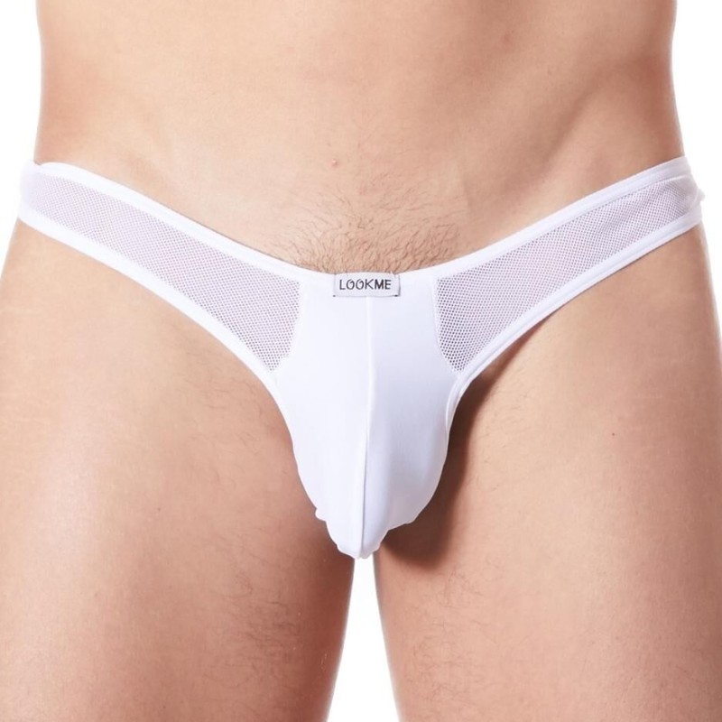 string blanc résille pour homme - lingerie sexy homme pas cher