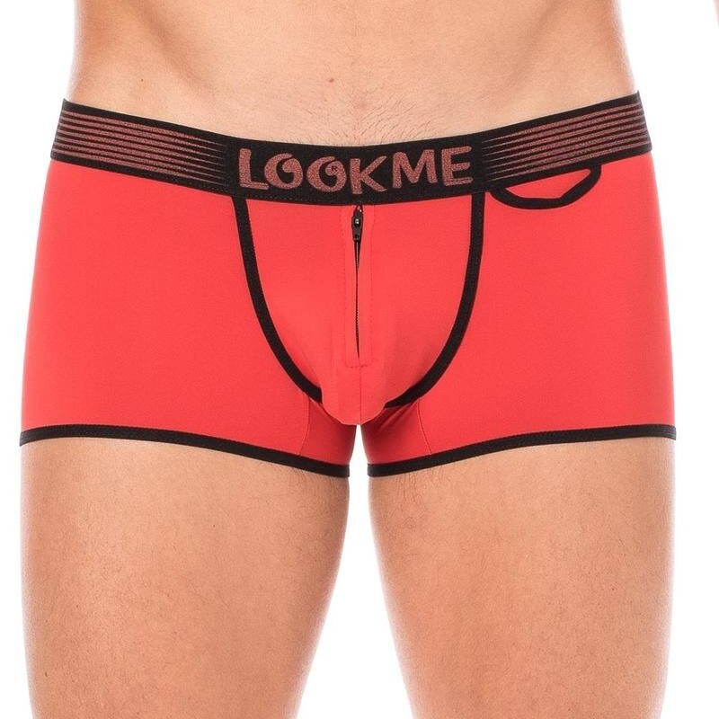 Mini pants rouge avec zip homme - lingerie homme sexy pas cher