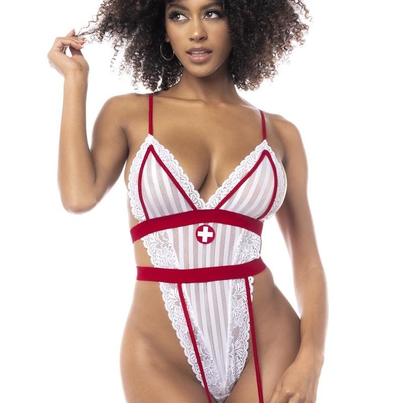 Costume sexy d'infirmière en dentelle - Mapalé