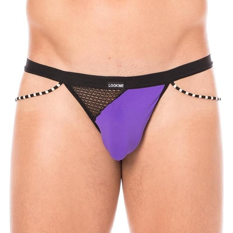 String violet filet et corde homme - lingerie sexy homme pas cher