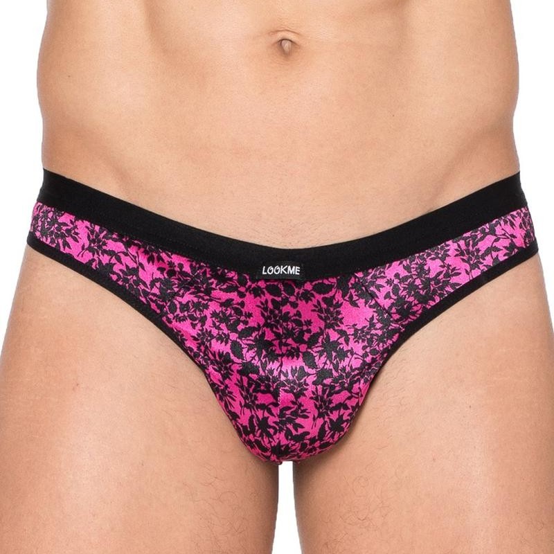 String à motif floral rose - String sexy homme