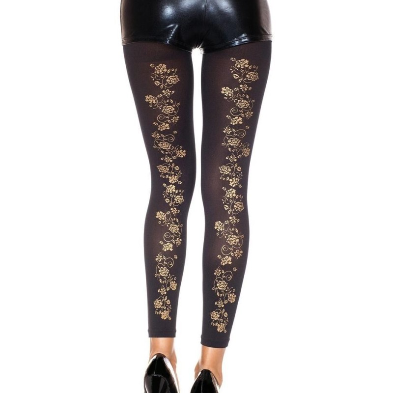 Mode : legging fin noir avec fleurs