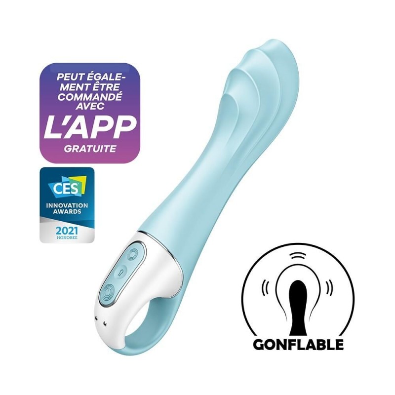 Vibromasseur gonflant connecté bleu USB Air Pump Vibrator 5 Satisfyer - CC597802